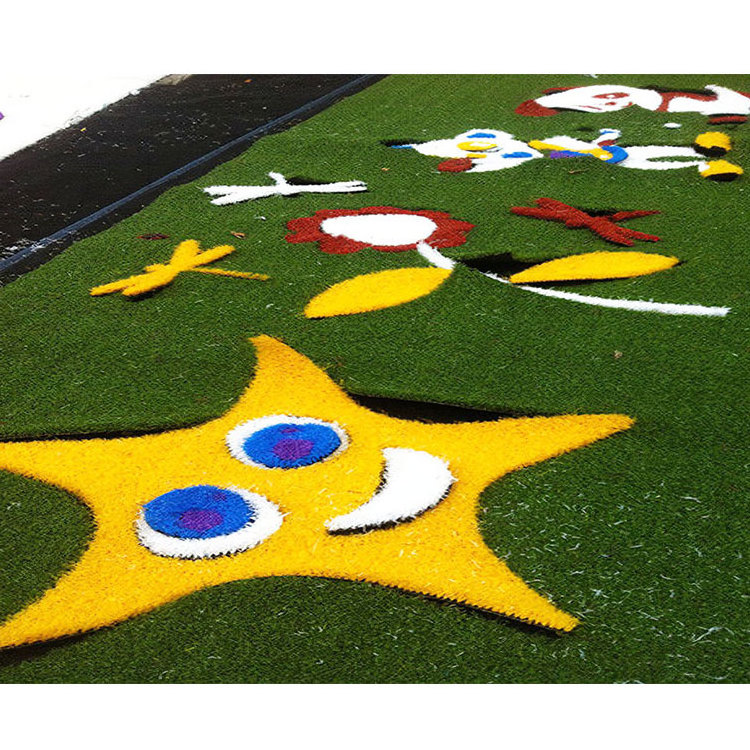 Colorful Artificial Grass For Kindergarten Colorful turf Carpet Rainbow