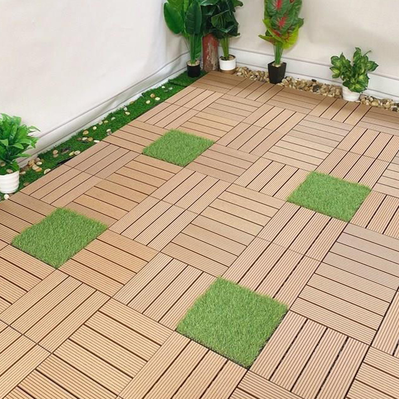 Easy install exterior landscaping synthetic grass deck tiles artificial grass turf for playground