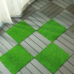 Easy install exterior landscaping synthetic grass deck tiles artificial grass turf for playground