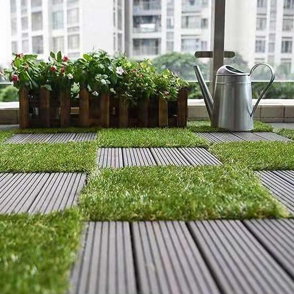 Easy Installation Outdoor Flooring Artificial Grass Interlocking Decking Tiles