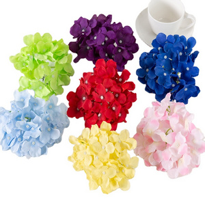 Wholesale DIY High Quality Silk Hydrangea Flower Heads 27 petals Artificial Hydrangea For Wedding Decoration Flower Wall