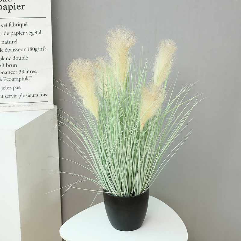 JIAHUI 80 cm artificial foxtail reed grass bonsai wedding hotel decoration plant potted plant