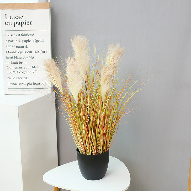 JIAHUI 80 cm artificial foxtail reed grass bonsai wedding hotel decoration plant potted plant