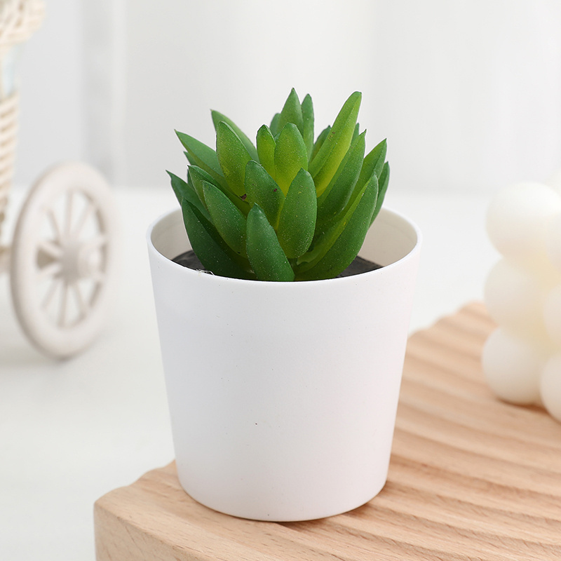 Factory Price Artificial Plant Office Desk Decor Small Soft Glue Succulent Plant In Small Pot Gardening Indoor