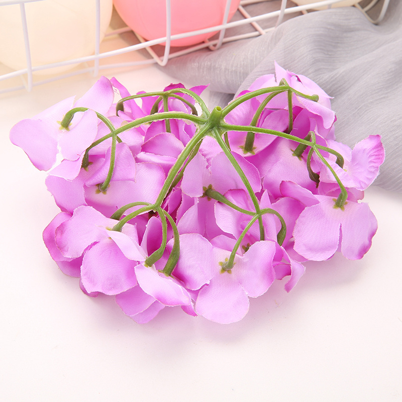 Wholesale DIY High Quality Silk Hydrangea Flower Heads 27 petals Artificial Hydrangea For Wedding Decoration Flower Wall