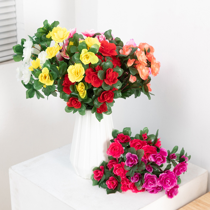 Top Selling Azalea Artificial Silk Flowers Small Size Home Wedding & Christmas Decorative Flowers New Product Hot Sale