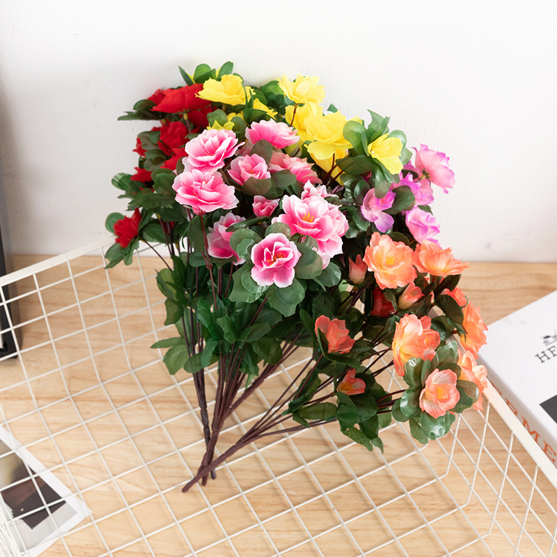 Top Selling Azalea Artificial Silk Flowers Small Size Home Wedding & Christmas Decorative Flowers New Product Hot Sale