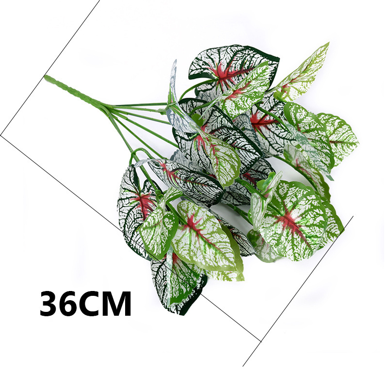 2024 artificial plant mahogany leaf red shrub outdoor wall decoration plant garden potted plant