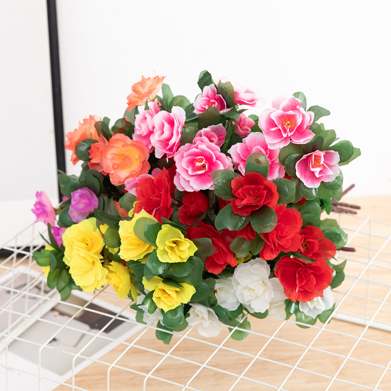 Top Selling Azalea Artificial Silk Flowers Small Size Home Wedding & Christmas Decorative Flowers New Product Hot Sale