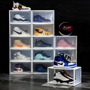 Giant Shoe Organizer Stackable Clear Transparent Plastic Shoe Storage Box For High Heels And Sports shoes