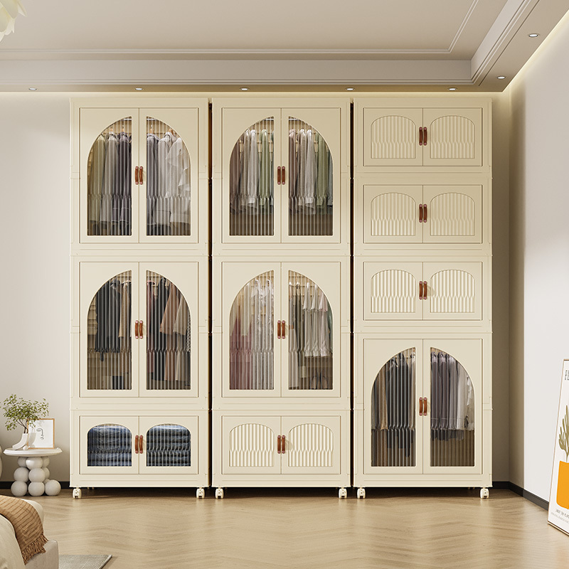 China Gold Supplier Multilayer Multi-size White Wardrobe Room Foldable Plastic Baby Clothes Storage Cabinet For Clothes