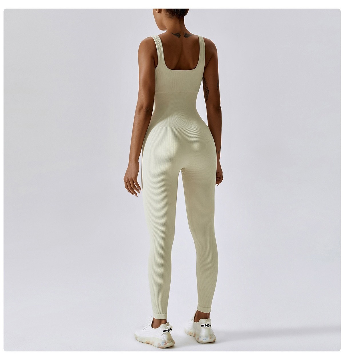 LvCong spring seamless one pieces dance bodysuit women skinny tight sports yoga elastic long jumpsuit