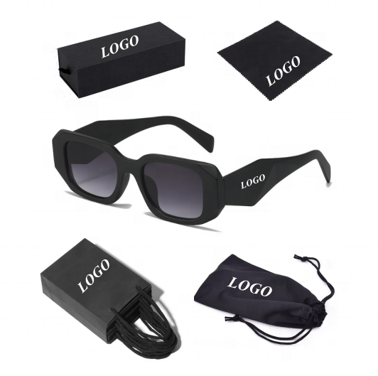 High Quality 2023 hexagon square custom Logo shades designer luxury ladies shades sunglasses