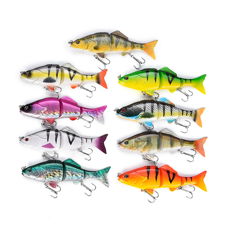 New style 6inch 47g  3 Segmented metal jointed fishing power bait fishing lures lifelike bass lures crankbait