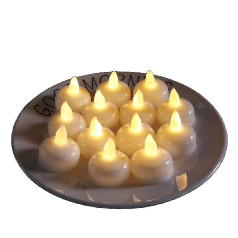 Led candle light Floating LED Tea Light Waterproof Flameless Candle Battery Operated Candles, Warm White Bulb