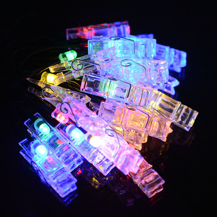 Warm White 40 LED Photo Clip String Lights for Hanging Photo Pictures Cards and Memos Battery Powered