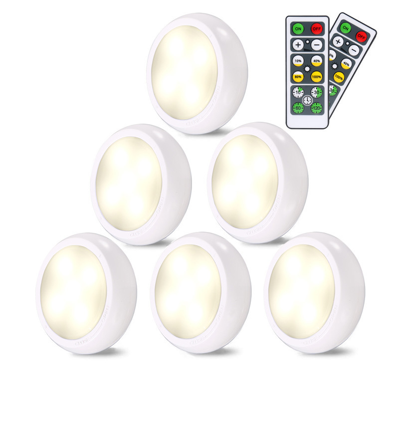 6 Pack Wireless LED Under Cabinet Lights for Kitchen Living Room Cabinets Battery USB Powered Light With Remote Control