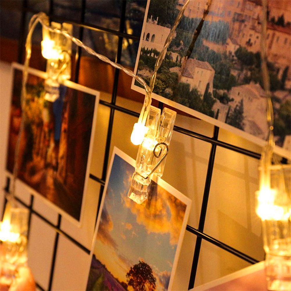 Photo Clip String Lights Clips Colourful Battery Powered LED String Light for Hanging Pictures