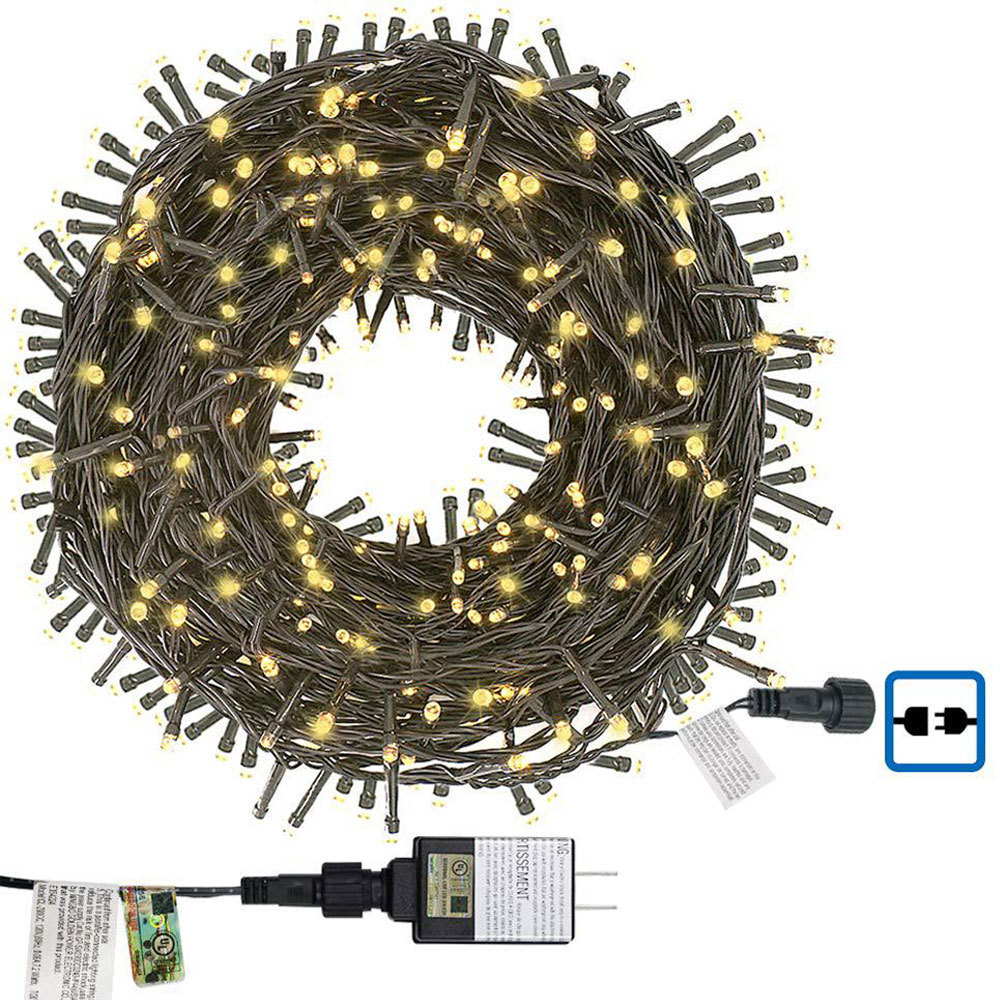 Christmas Decorative Mini Lights 100 LED Green Wire Fairy Starry String Lights Plug in for Outdoor Xmas Tree Decoration