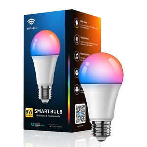 9W Smart Light Bulbs LED RGBCW Dimmable Color Changing Music Sync Light Bulb App Control E26 Led Bulb WiFi No Hub Required