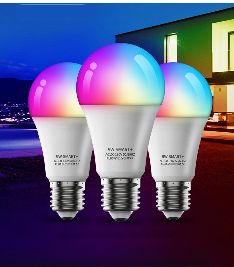 9W Smart Light Bulbs LED RGBCW Dimmable Color Changing Music Sync Light Bulb App Control E26 Led Bulb WiFi No Hub Required