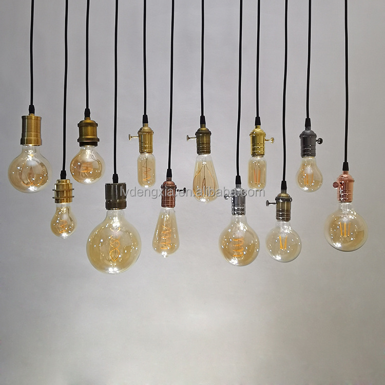 Dimmable LED 2W 4W 6W 8W Clear & Amber Glass ST64 Vintage Edison LED Bulb E26 E27 B22 Antique Filament LED Light Bulbs