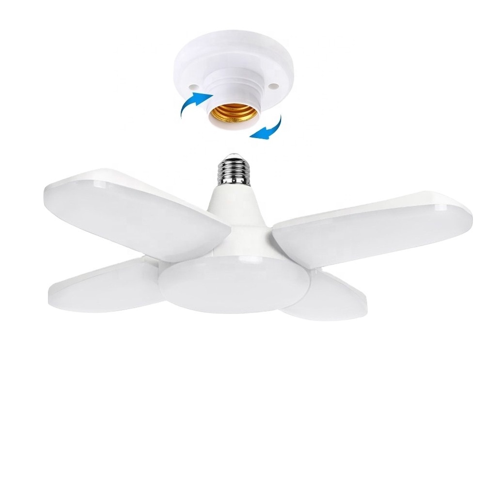 LED Bulb E27 Super Bright foldable Lights Fan Blade Ceiling Lamps