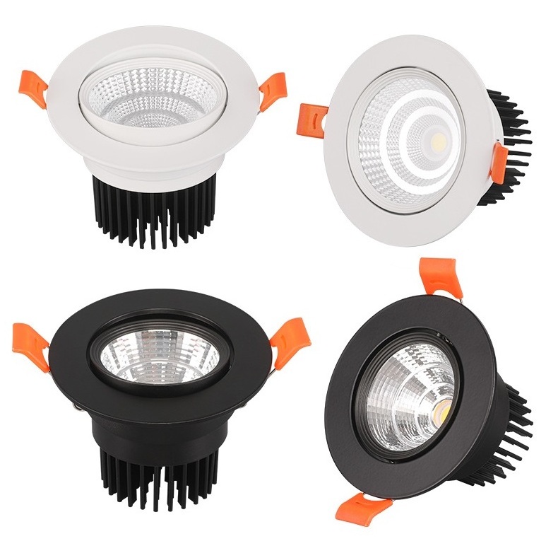 CCT color temperature change COB LED recessed downlight 7W 10W 12W LED down ceiling spot light indoor lighting