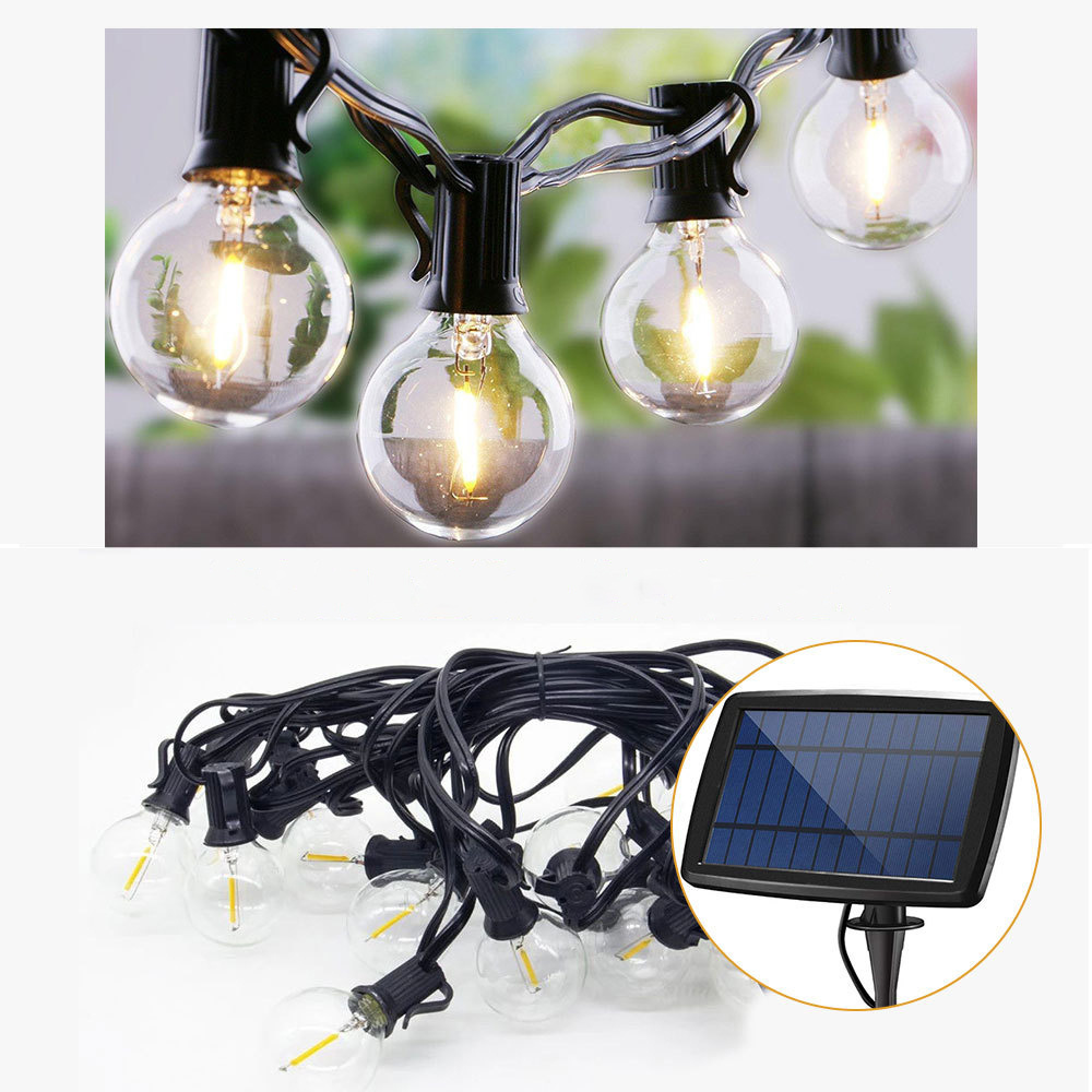 USB Solar Power Lights String Garland Outdoor G40 Led Bulb Waterproof For Garden Decoration Camping Light