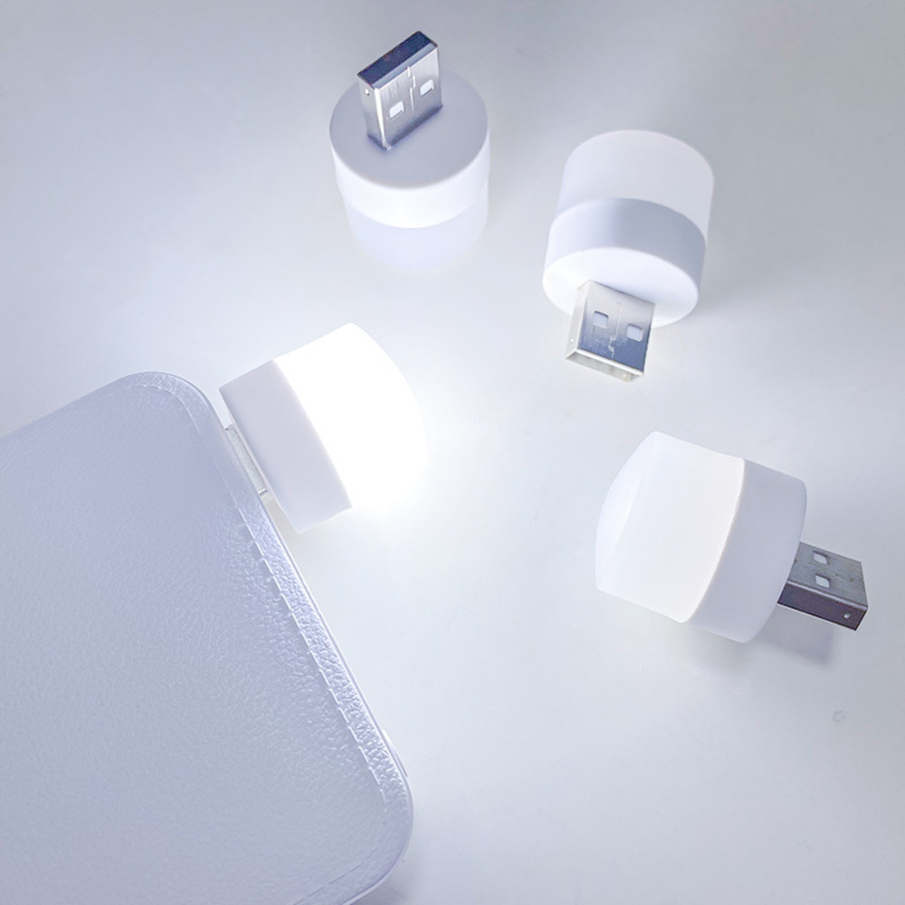 Mini USB Night Light USB Plug Lamp Power Bank Charging USB Small Round Reading Book Lights