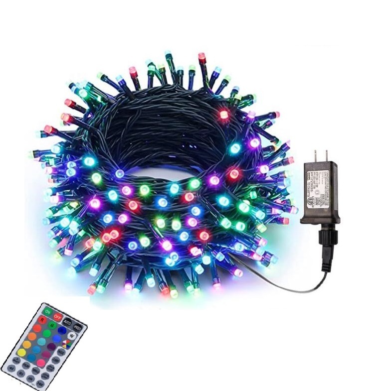 Color Changing Christmas Lights 200 LED RGB Fairy String Light Indoor Twinkle Tree Lights with Remote