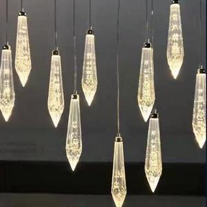 Modern Rain Drop Chandelier Luxury Gold Bubble Acrylic Drops Pendant Hanging Lights Living Room Dining Room Lamp