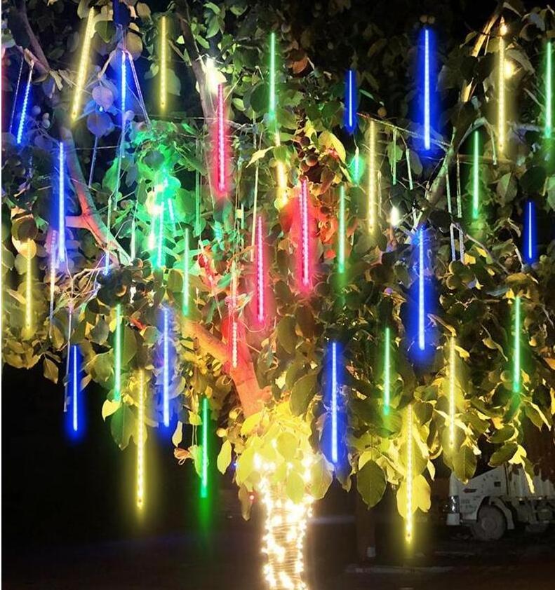 50cm Solar Meteor Shower Lights 8 Tube 288 LED multicolor Meteor Christmas Lights Waterproof Solar Christmas Lights for tree