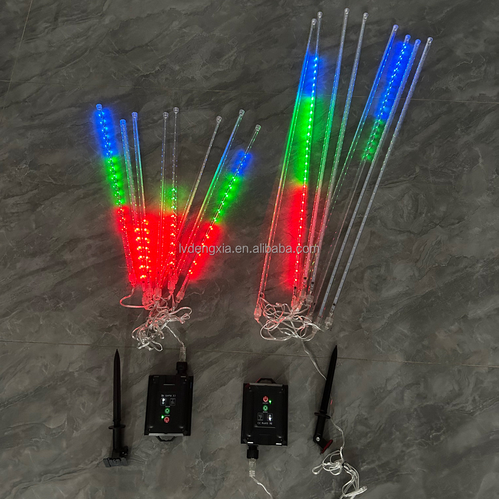 50cm Solar Meteor Shower Lights 8 Tube 288 LED multicolor Meteor Christmas Lights Waterproof Solar Christmas Lights for tree