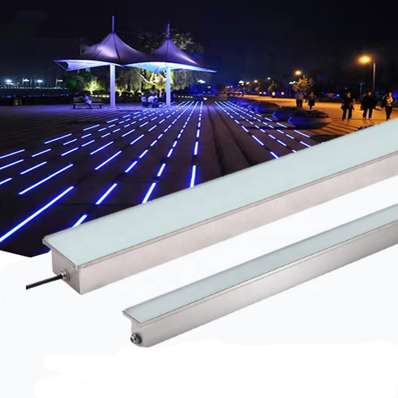 24V 12W underwater RGB LED floor tile light smart arc light outdoor waterproof linear strip embedded underground part light