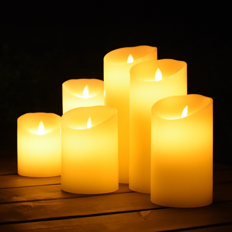 Led Candle Moving Wick Flameless Candles Battery Operated Tea Light Flickering Candle Lamp for Wedding Party