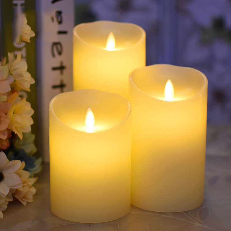 Led Candle Moving Wick Flameless Candles Battery Operated Tea Light Flickering Candle Lamp for Wedding Party