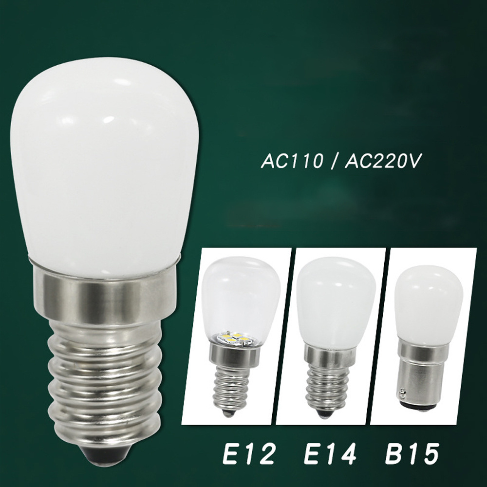 E12 E14 Light Bulb Mini LED Refrigerator Light Bulb 110V 220V Fridge Lamp Screw Bulb for Refrigerator Display Cabinets