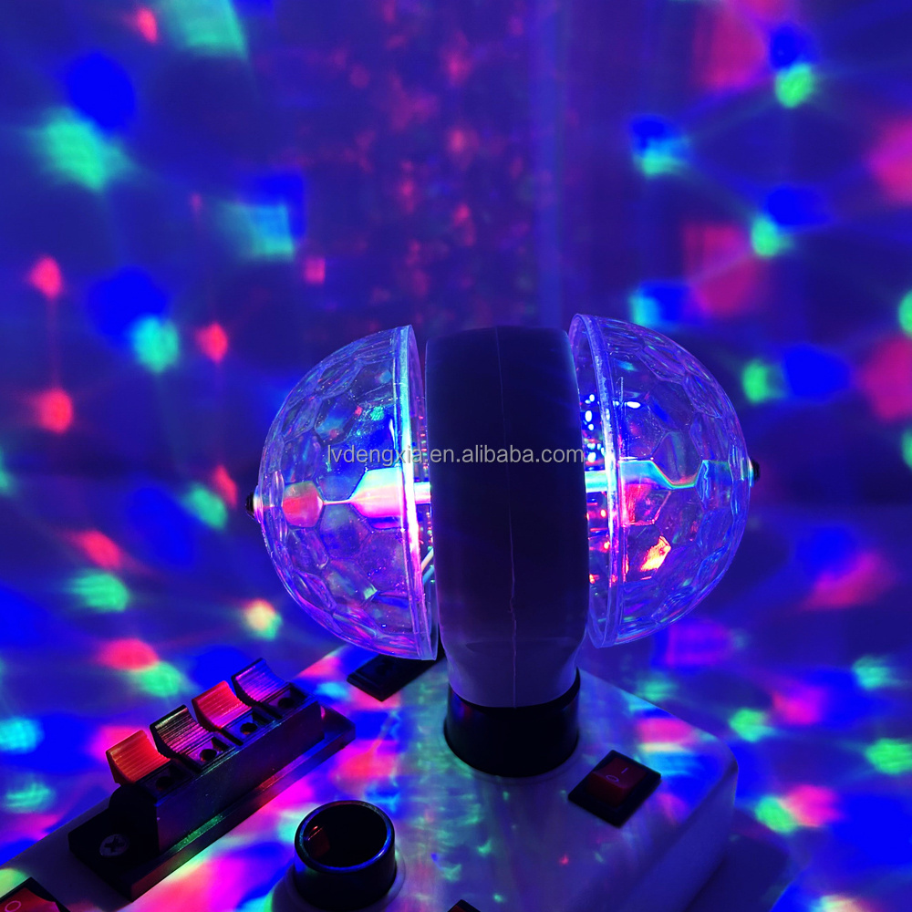 Disco Ball Light Bulb E27 RGB Color Rotating Bulb Led Party Magic Ball Light for for Disco Holiday Birthday Club Christmas Bar