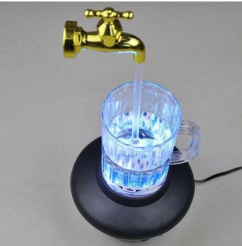 LED Magic Water Faucet Fountain Mug Light with Infinity Tap for Home Decoration Magic Faucet Mug Gadgets And Novelties