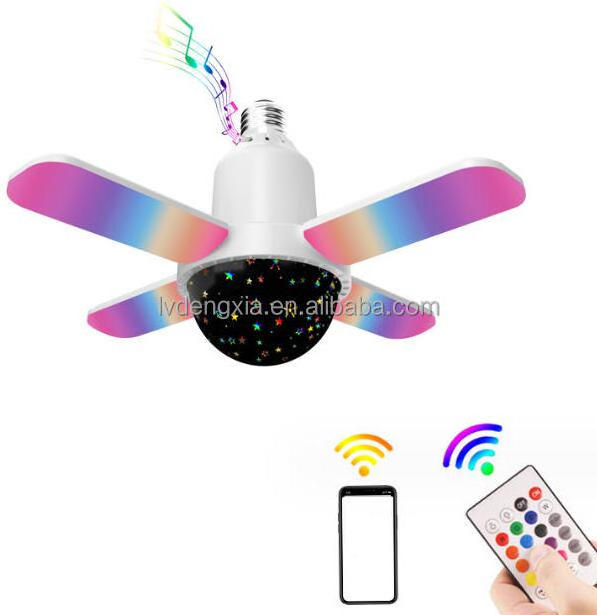 Mini magic ball music speaker lamp Dj party light wireless smart phone control RGB colorful mini foldable lamp bulb E27