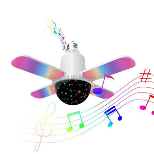 Mini magic ball music speaker lamp Dj party light wireless smart phone control RGB colorful mini foldable lamp bulb E27