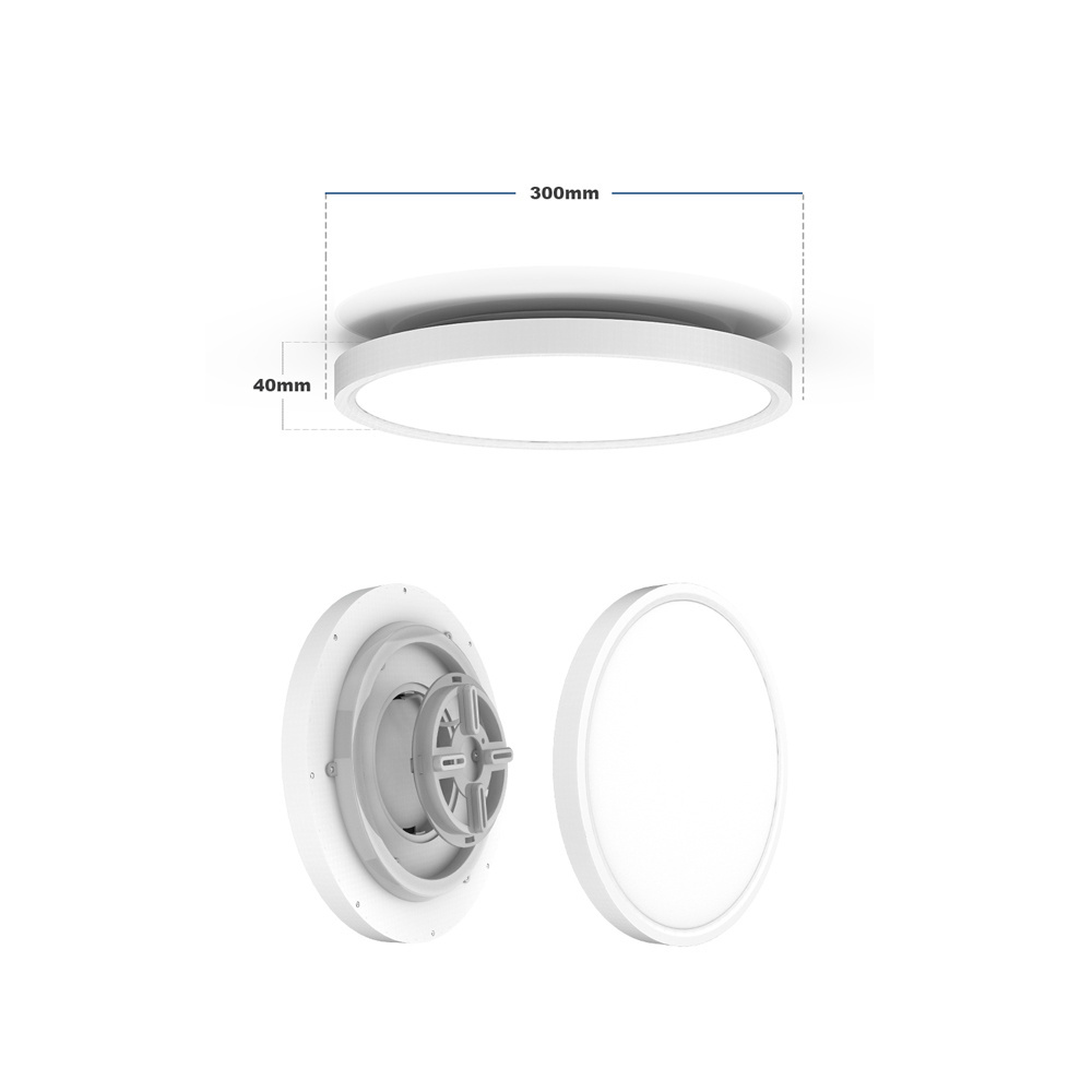 30W 48W wifi Dual mode RGB+CCT smart ceiling light with remote Surface mounted round Led bathroom ceiling light