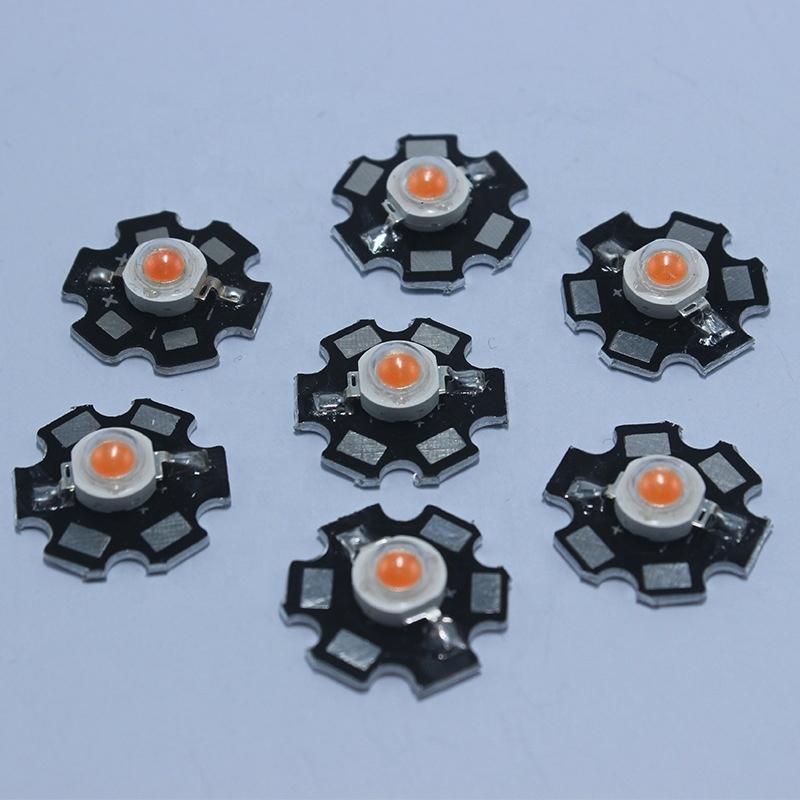 1W 3W high power led diode chips white warm red orange light source with aluminum substrate led lamp beads 20MM Solder pcb