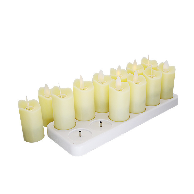 Flameless Led Candles With Flickering Flame Remote Control For Wedding Home Decoration Electric Candle Lights USB Rechargeable