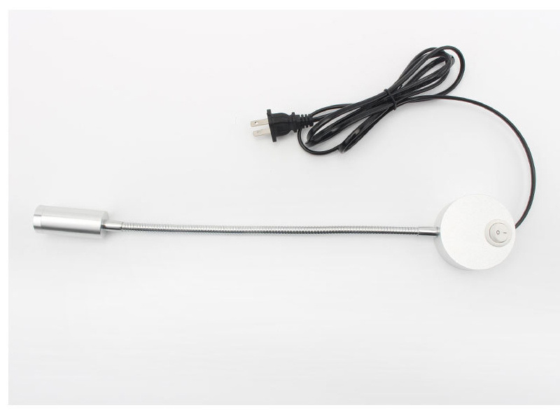 Plug In 3W Flexible LED Reading Light Wall Lamp With Switch For Bedside Wall Mounted Light Fixture