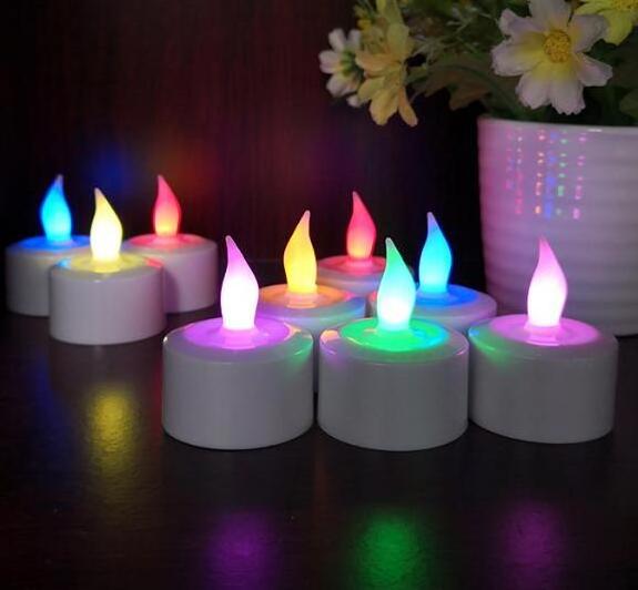 Flameless LED Tea Light Candles Rechargeable RGB Coloful Flickering Candle Tealight Halloween Party Home Decor