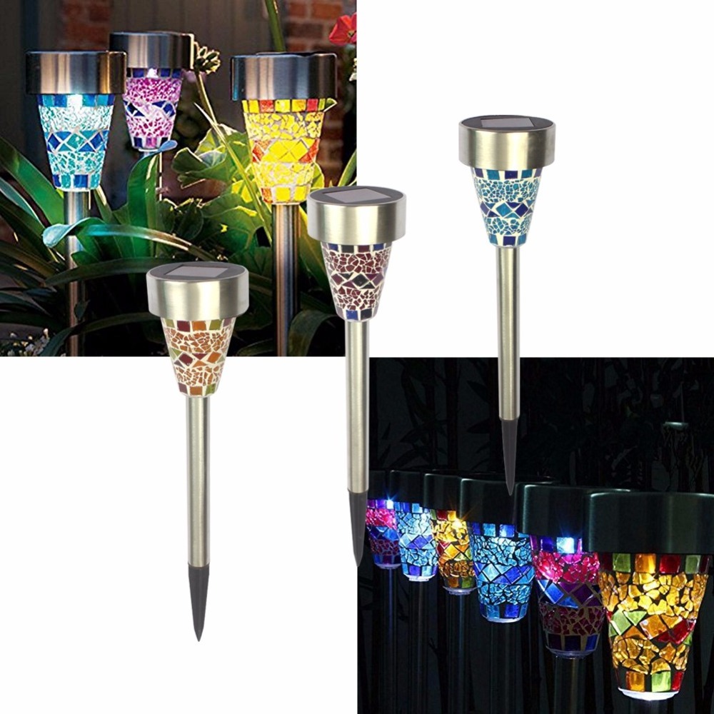 Hot mosaic glass solar decorative lights for garden