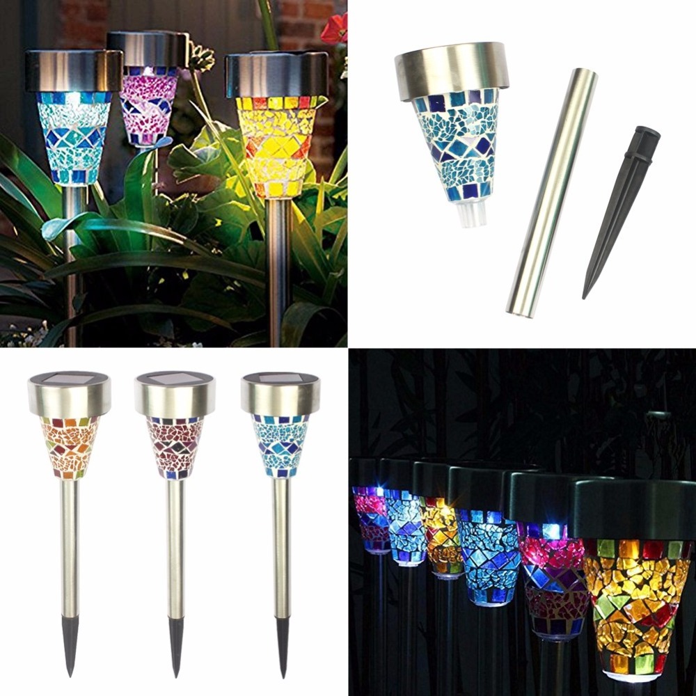 Hot mosaic glass solar decorative lights for garden