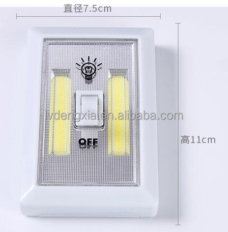 cob led wall switch lights AAA battery operated cordless led night light wireless flipping wall stick on led switch light